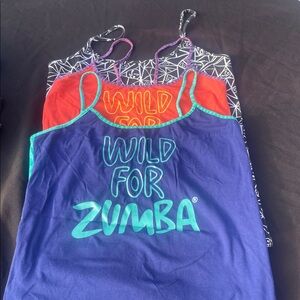 Zumba Fitness Red and White Tank Tops
